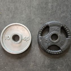 Mismatched 10lb Olympic Weight Plates-