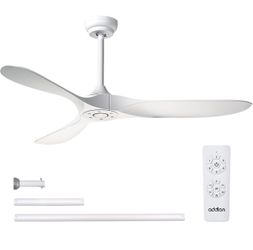 60 inch White Fan with Remote Control 6 Speeds Reversible Noiseless Patio Gazebo