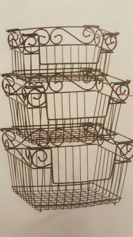 Rustic Princess House basket set. Juego de canastas apilables de Princess House