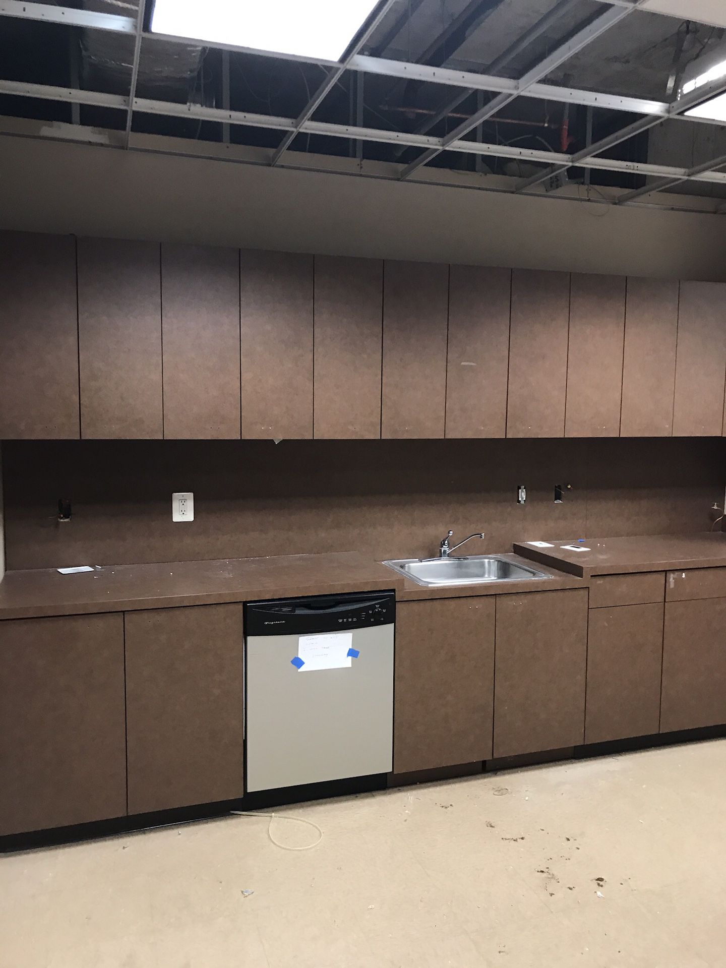 Kitchen cabinets with refrigerator