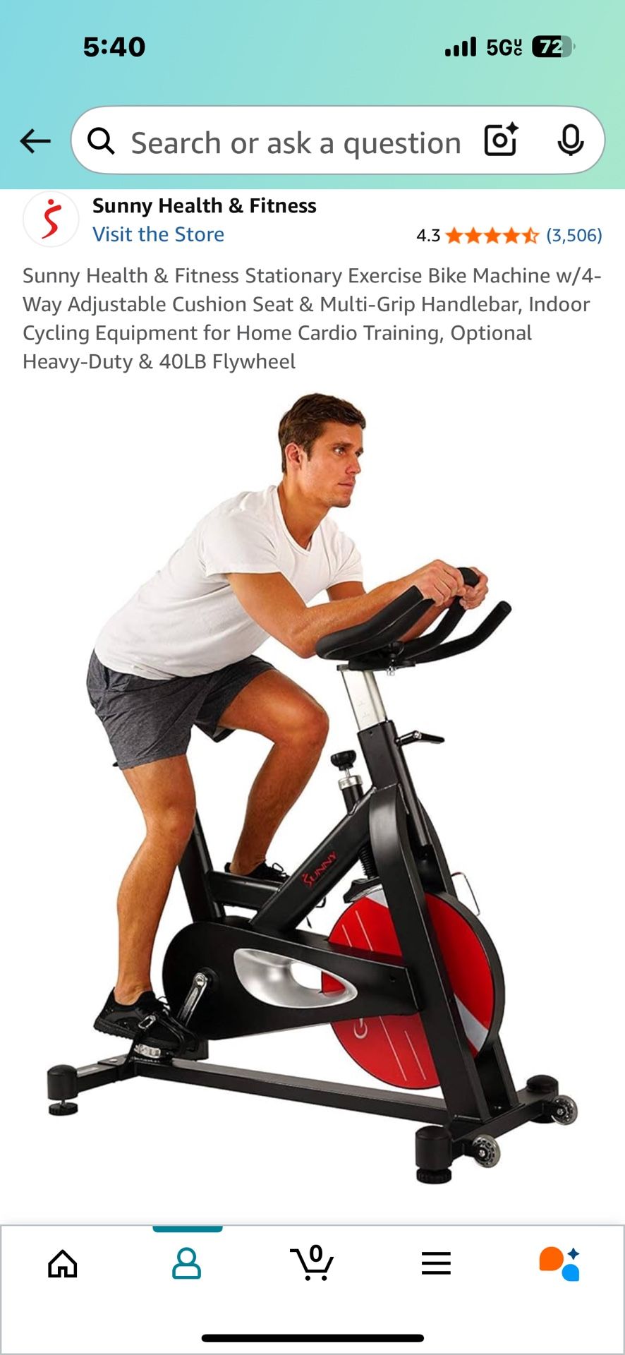 Sunny Health & Fitness Stationary Exercise Bike