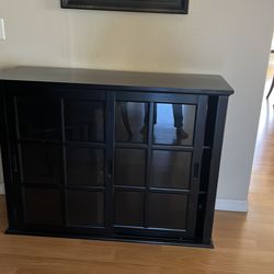 Black storage cabinet