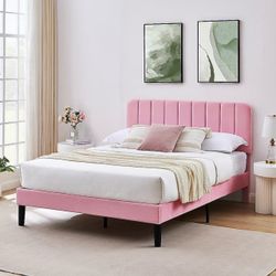 Pink Velvet Queen Size Bed Frame brand new