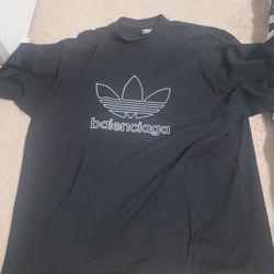 Balenciaga Adidas Black Logo Tee Shirt
