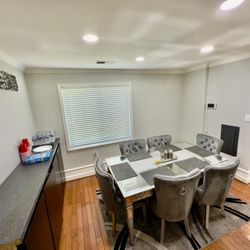 Glass Belle 6 Person Dining Table 