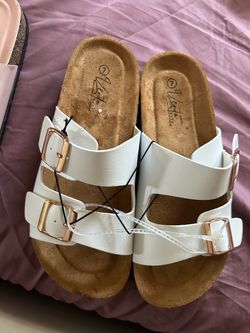 Sandals pink in white new size 7