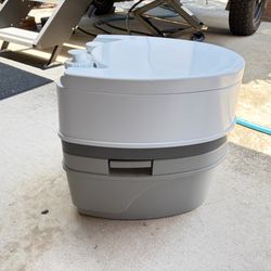 White & Gray Porta Potty
