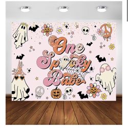 One Spooky Babe Backdrop Halloween 1st Birthday Party Decoration 5x7
