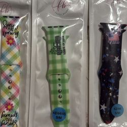 3 Apple Watch Bands Spring, St. Patrick’s Day And 4th Of July S/M 42/44/45/49