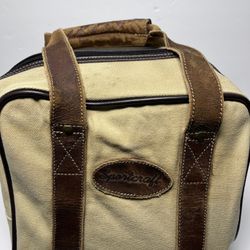 Vintage Bocce Set With Canvas Leather Handles Bag