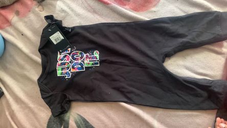 Black Graphic Long Sleeve Shirt with Tags