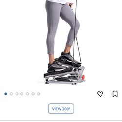 Sunny Health & Fitness Twist Stepper Machine with Resistance Bands