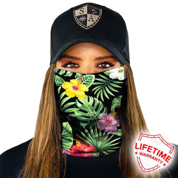 Hawaiian Print Face Shield Mask Gator