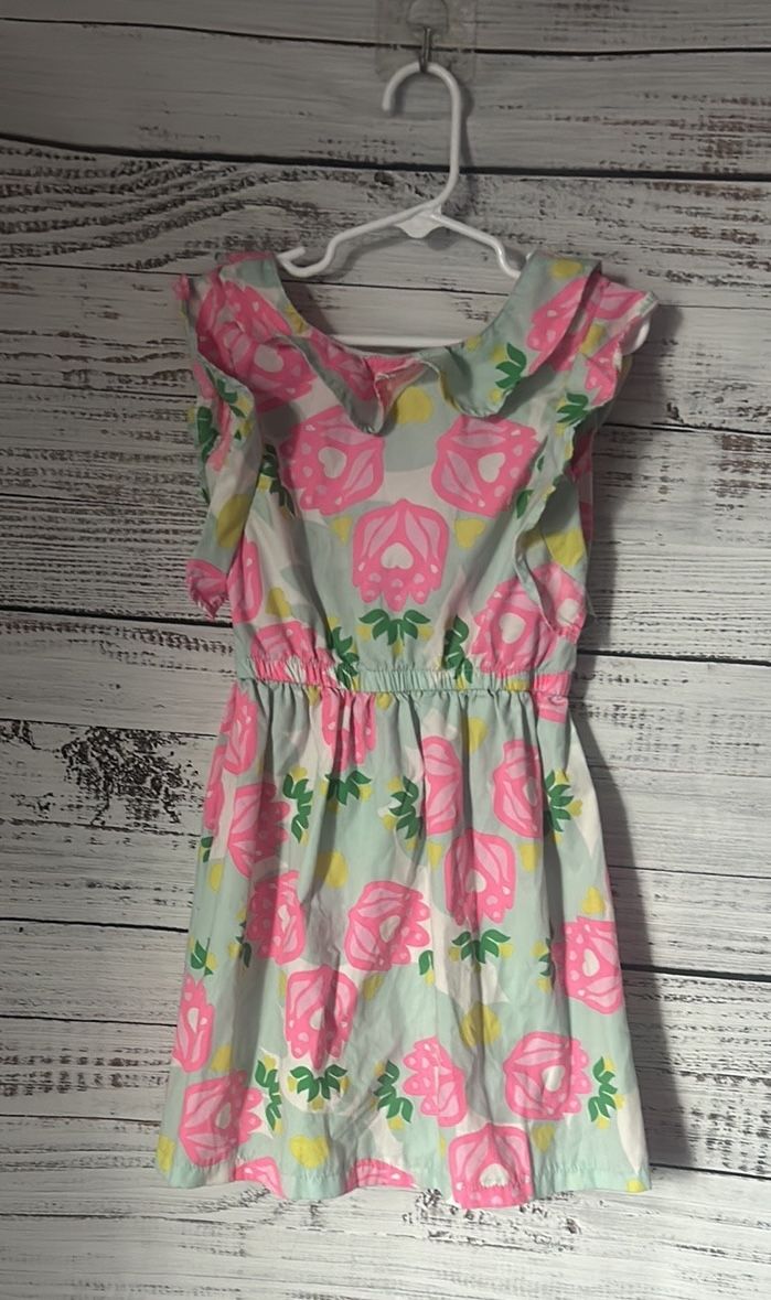 Limited Too Pink and Green Ruffled Tiered Sundress size 6