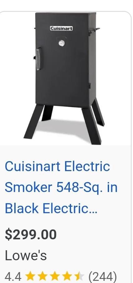 Cuisinart Electric Smoker, Model COS-330. 548 Sq In.