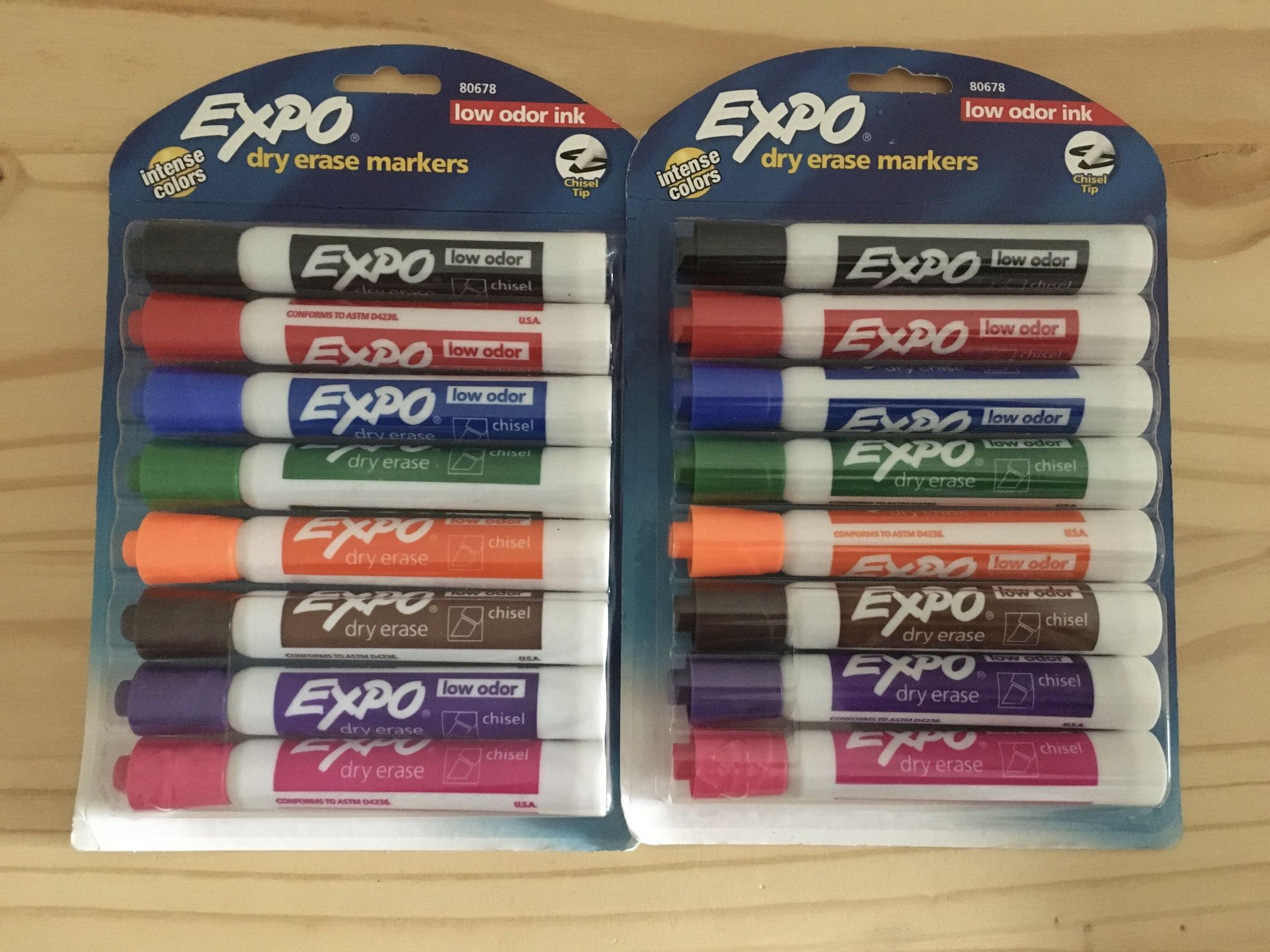 2 Pack EXPO Low Odor Ink Dry Erase Markers Intense Colors Kids School Supplies 