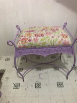Beautiful vintage iron vanity stool.