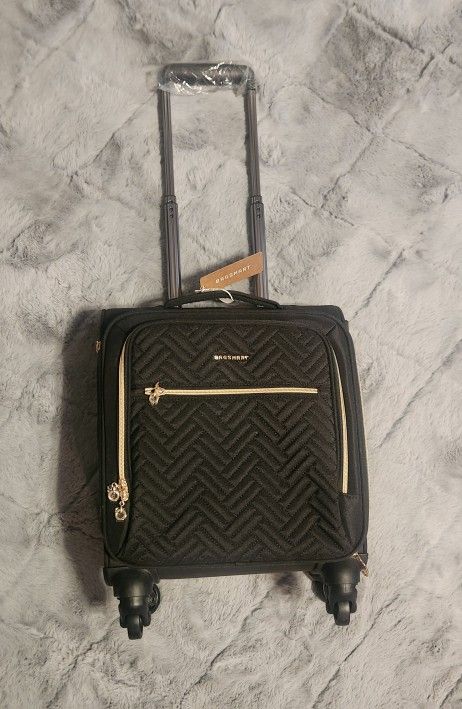 New Black With Gold Accent Carry On Luggage Bag