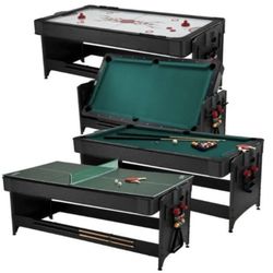 Fat Cat Original 3-in-1 7' Pockey Table, Billiard/Pool, Air Hockey, Table Tennis, Ping Pong - Great Quality, Very Sturdy & Durable 
