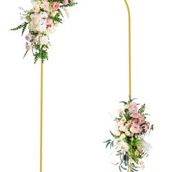 Wokceer 6 FT Wedding Arch Backdrop Stand Metal Arch Chiara Backdrop Stand For Wedding Ceremony Birthday Party Bridal Baby Shower Photo Booth Garden Fl