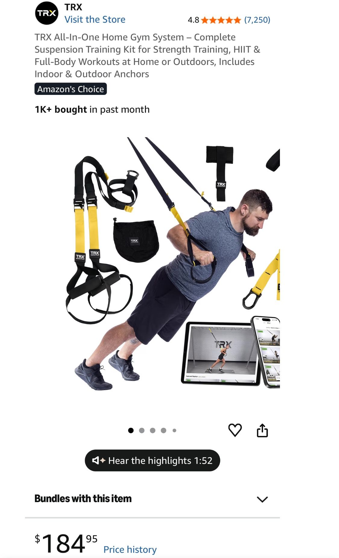 TRX All-In-One Home Gym System – Complete Suspension Training Kit for Strength Training