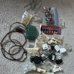 Christmas Light Parts Lot – Bulbs, Sockets, Clips, Timers & Cords