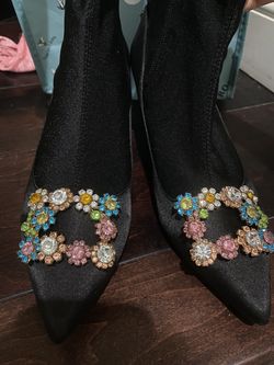 Brand New Ankle High Boots With Crystal Buckle Size 39 Women