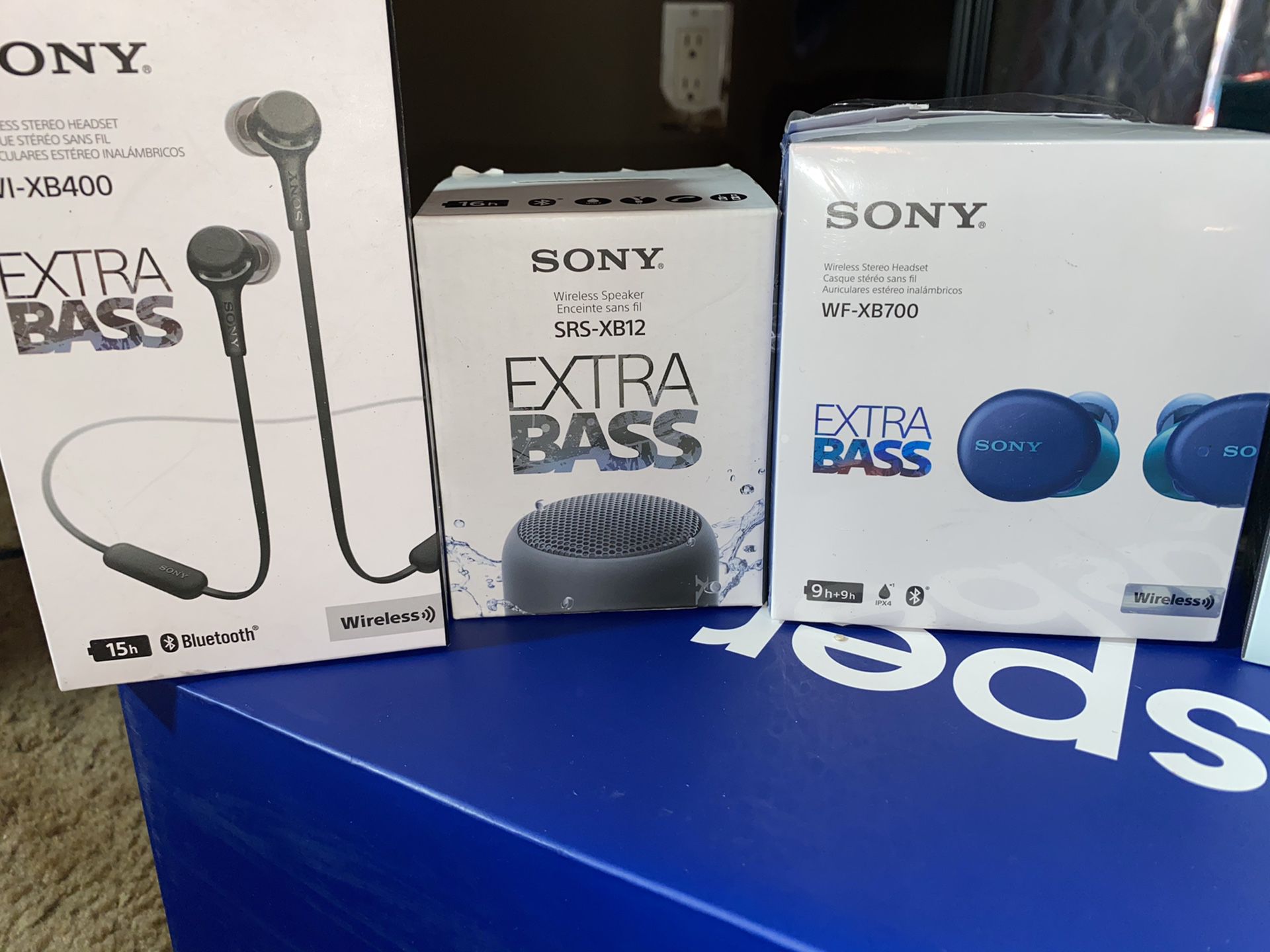 Sony Speaker and Earbuds