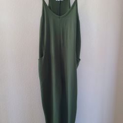 Sincerely Jules Jumpsuit Women’s Large Jogger Style Pockets Slouchy Olive Green