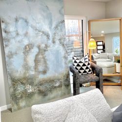 NEW! Free Delivery! Abstract Wall Décor, Serene Oil on Canvas, Contemporary Art (Retail $1,699+tax)