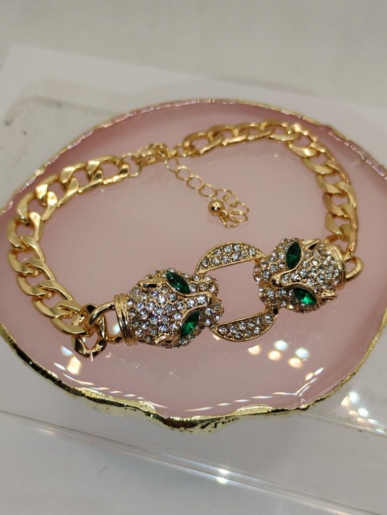 Unisex Leopard Head Anklet Bracelet