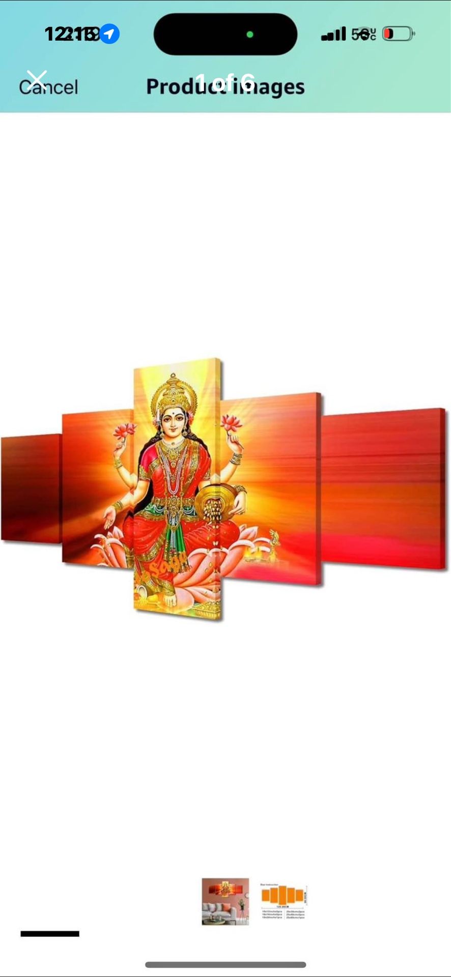 5 Panels Canvas Wall Art Indian Picture Hindu Re Wall Paintings Lakshmi Wall Decorations