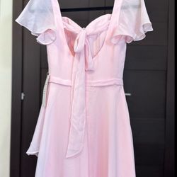 Elegant Pink Ruffle Dress