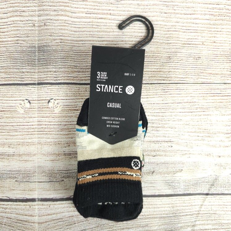 NEW Stance 3 Pairs Trailbound Baby Newborn Casual Socks Size 3-6 Months