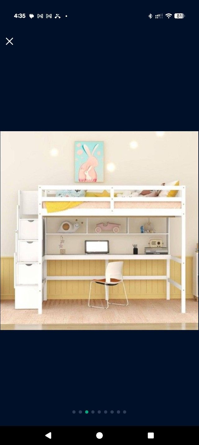 Harper And bright 4 In 1 Bed, Bookshelf, Desk And Storage Staircase!!