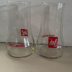 Set Of Two Vintage 7UP Nicola Drinking Glasses