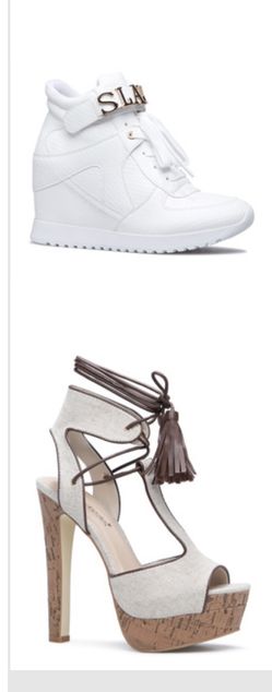 Lace up heels and wedge sneakers