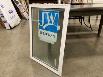 JELDWEN White Vinyl Single Hung 32″x22″ Wavy Glass Window