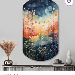 Abstract Cylinder Shape Asymmetric Metal Wall Art