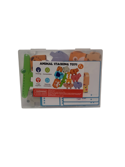Wooden Animal Blocks Sorting & Stacking Education Toddler Puzzle Toy (10-Piece Set)