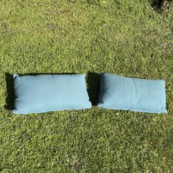 Set of Two Blue Decorative Pillows