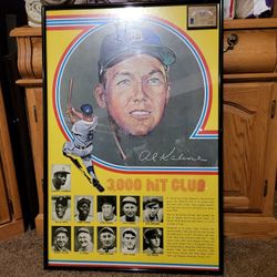 1968 Al Kaline 3000 Hit Club Framed Poster