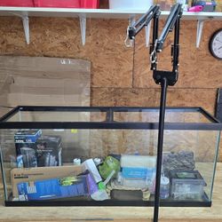 55 Gallon Glass Tank with Extras