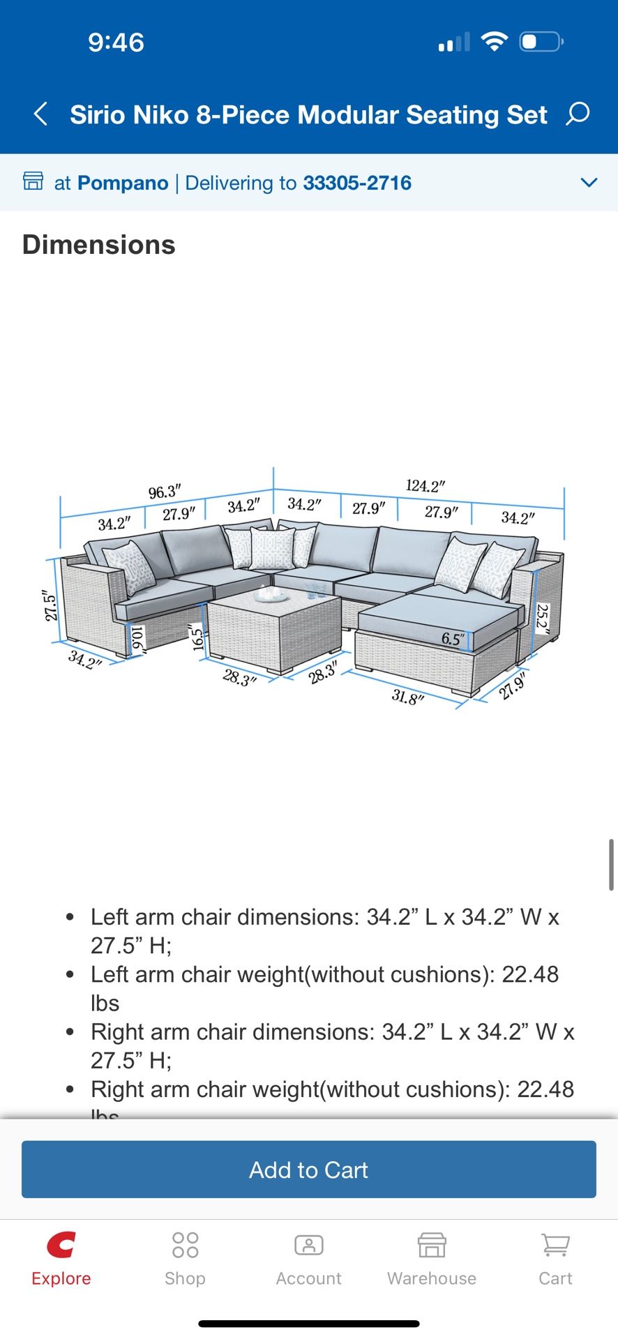 Costco Sirio Niko 8 piece Modular Outdoor Furniture for Sale in Oakland Park FL OfferUp