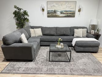 Large Grey Sectional Couch  - Delivery available