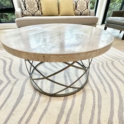 Thomasville Stone Top Round Coffee Table – 36”