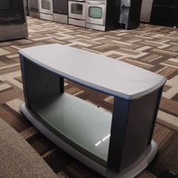 Solid TV Stand With Tempered Glass Heavy Duty