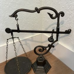 Vintage Balance Scale Cast Iron Brass Tone Italy Swan Motiff