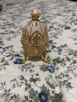 Fabergé-Style Decorative Egg Trinket Box