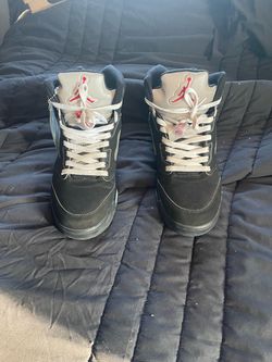 Air Jordan 5 Black Mid-Top Sneakers